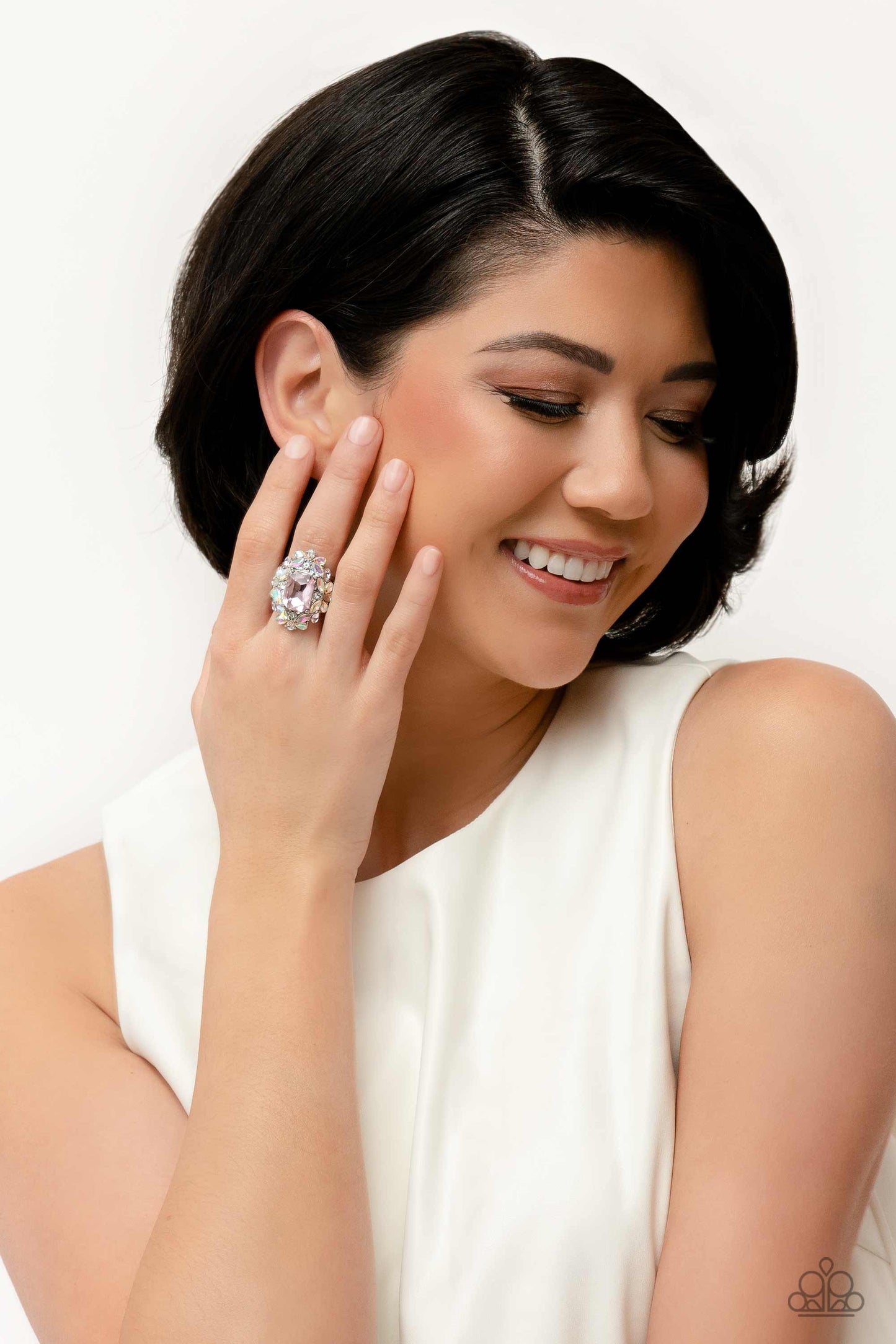 Dynamic Diadem - Pink Paparazzi Life of the Party Ring