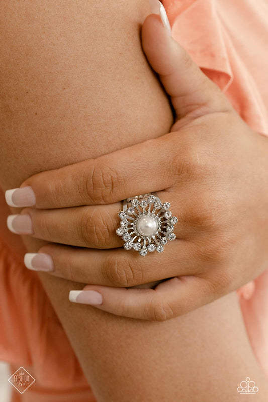Maypole Dance White Paparazzi Fashion Fix Ring