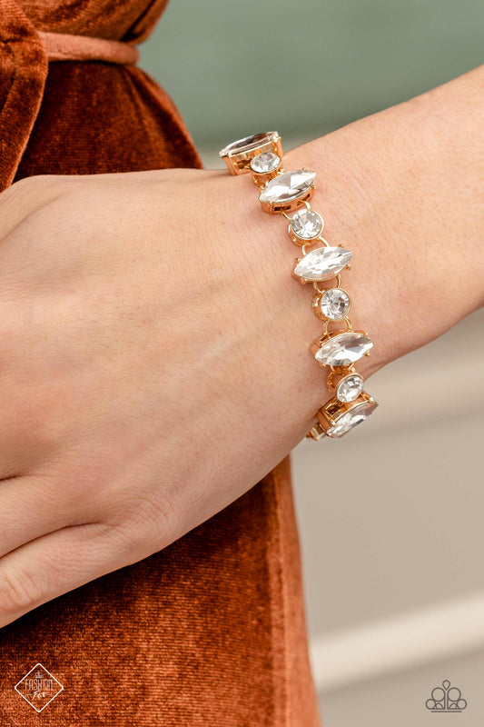 Exclusively Extravagant Gold Paparazzi Fashion Fix Bracelet