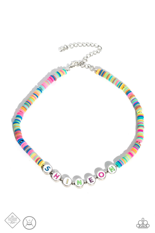 Psychedelic Glow Multi Paparazzi Fashion Fix Choker Necklace