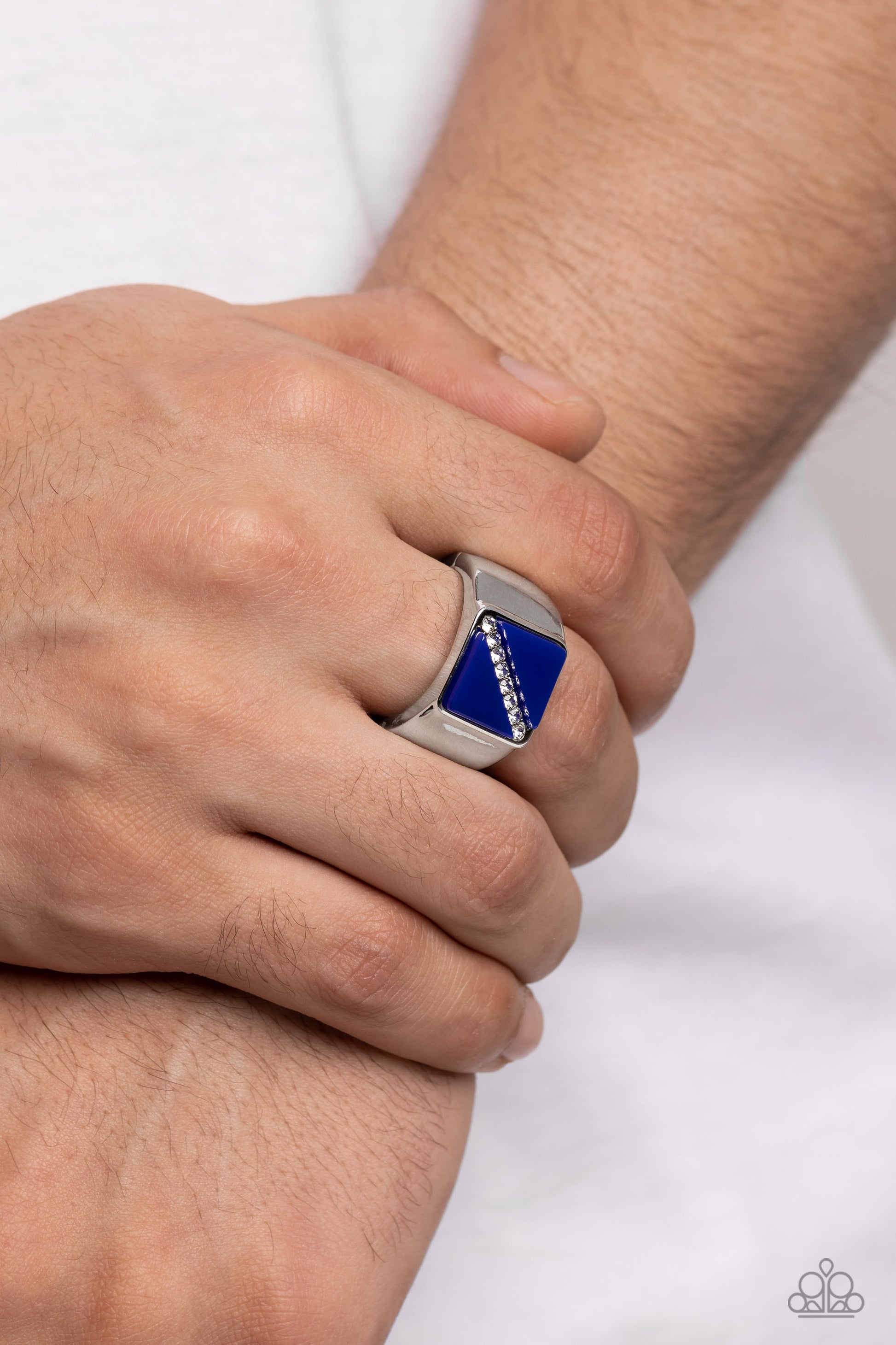 Diagonally Dominant - Blue Paparazzi Ring
