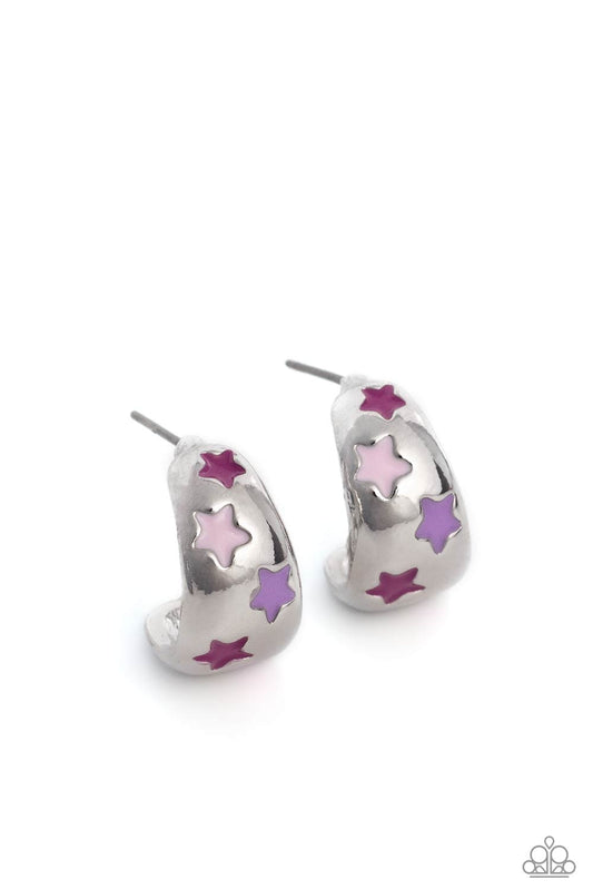 SCOUTING Stars - Pink Dainty Hoop Earrings