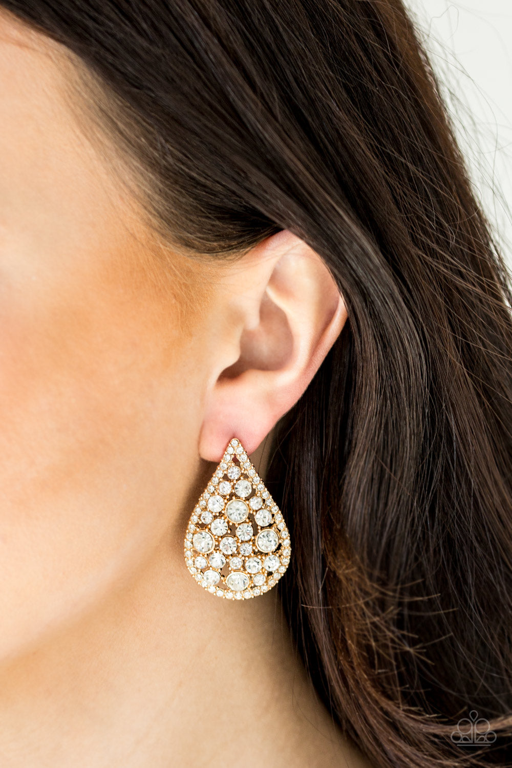 REIGN-Storm - Gold Paparazzi Earrings