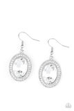 Only FAME In Town - White Paparazzi Earrings