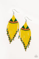 BEADazzle Me - Yellow Paparazzi Earrings