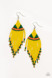 BEADazzle Me - Yellow Paparazzi Earrings