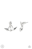 Metal Origami - Silver Paparazzi Double-Sided Earrings