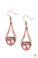HEADLINER Over Heels - Copper Paparazzi Earrings