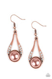 HEADLINER Over Heels - Copper Paparazzi Earrings