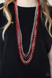Industrial Vibrance - Red Paparazzi Necklace