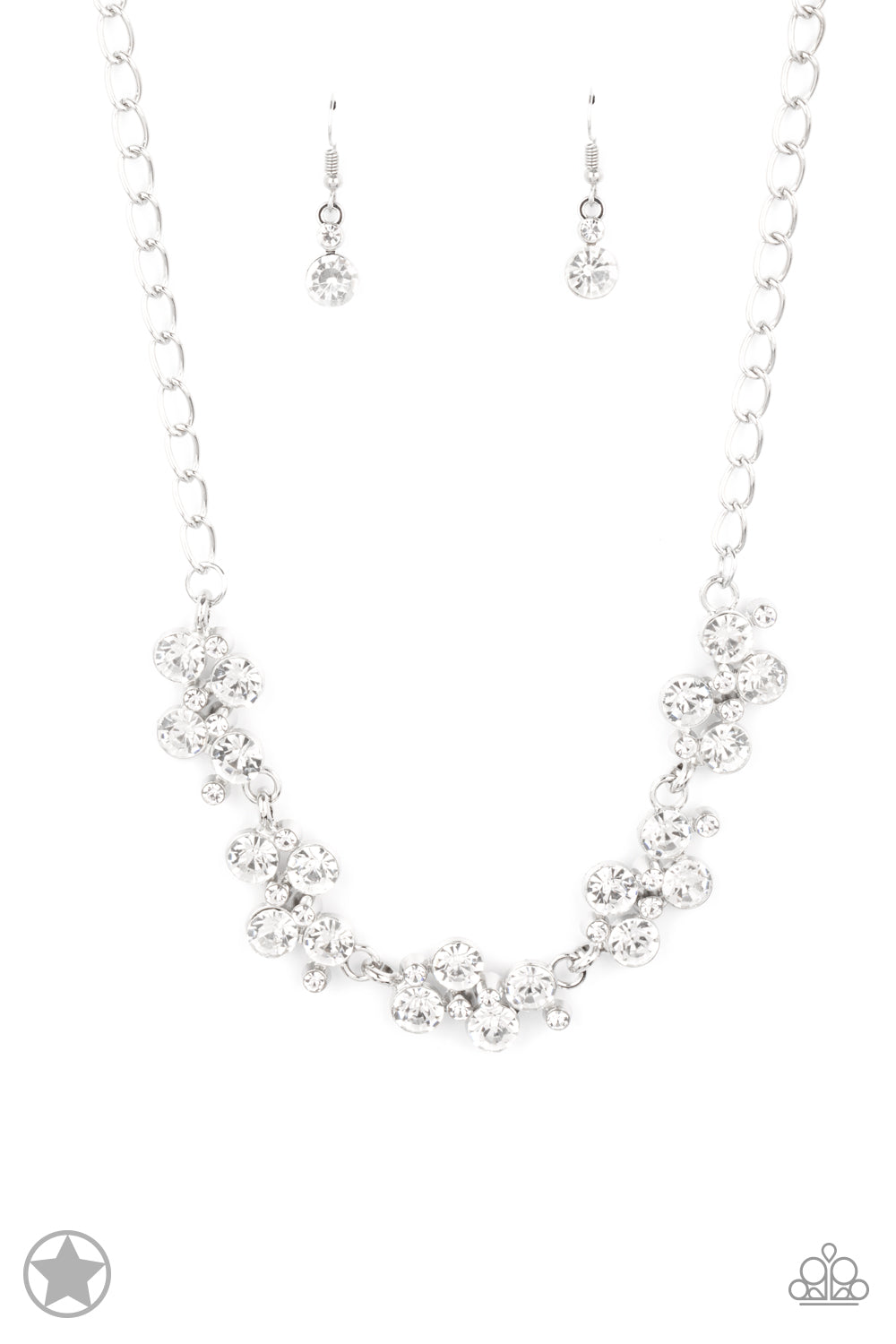 Hollywood Hills White Paparazzi Blockbuster Necklace