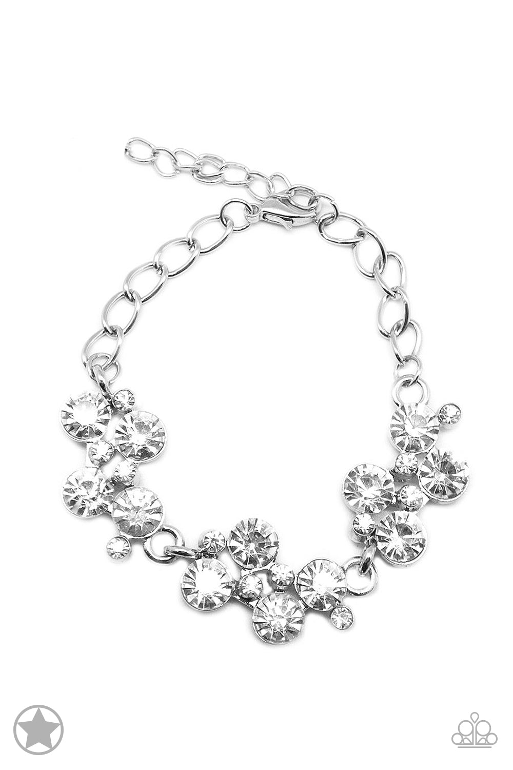 Old Hollywood White Paparazzi Blockbuster Bracelet