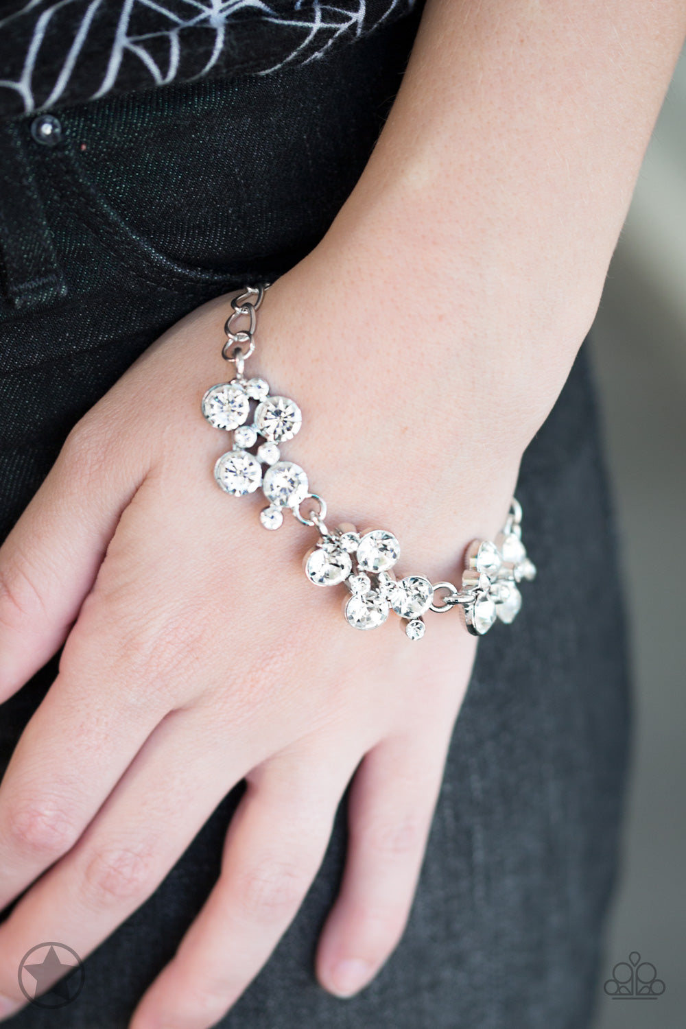 Old Hollywood White Paparazzi Blockbuster Bracelet
