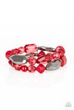 Rockin Rock Candy - Red Paparazzi Stretch Bracelet