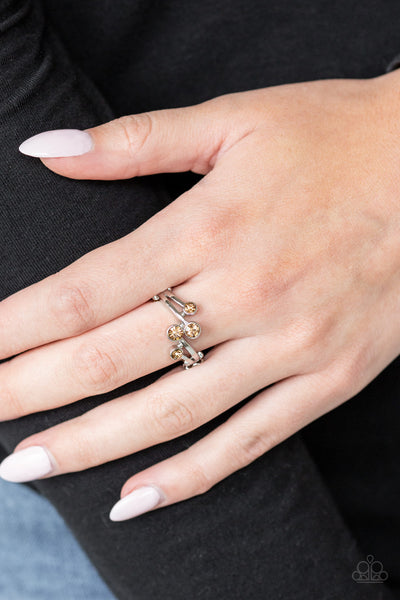 Paparazzi GLOWING Great Places - Brown Dainty Ring