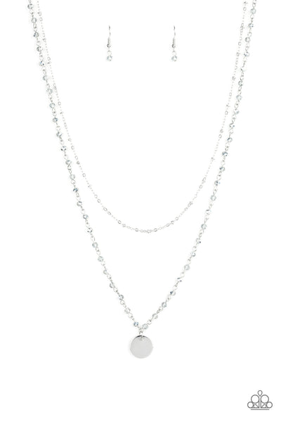 Paparazzi Dainty Demure Silver Layered Short Necklace
