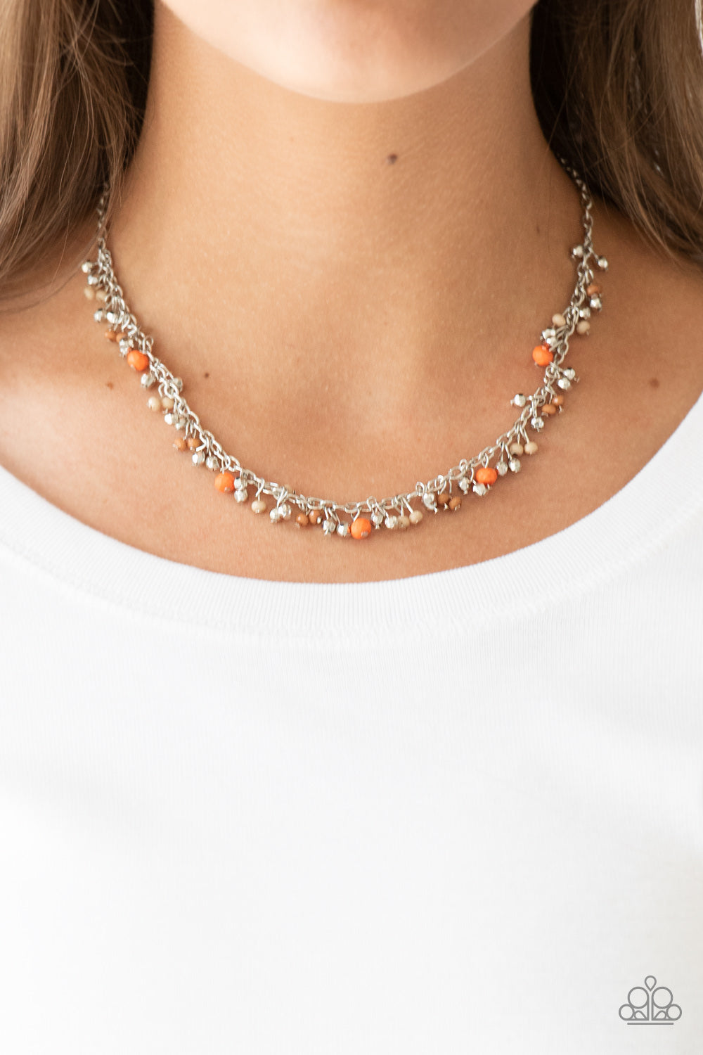 Paparazzi Sailing The Seven Seas –  Orange Necklace