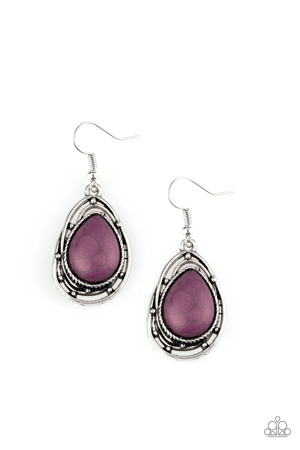 Paparazzi Abstract Anthropology Purple Earrings
