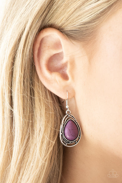 Paparazzi Abstract Anthropology Purple Earrings