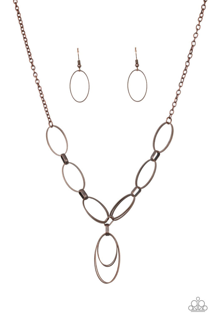 All OVAL Town - Copper Paparazzi Necklace
