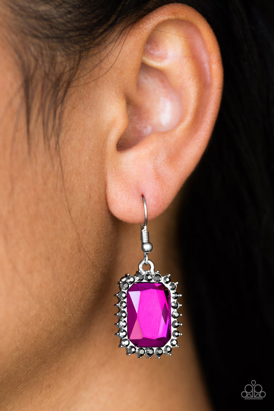 Downtown Dapper – Pink Paparazzi Earrings