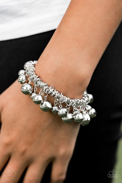 Ballroom Baller Silver Paparazzi Exclusive Fashion Fix Bracelet