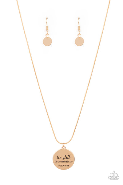 Be Still Gold Paparazzi Necklace