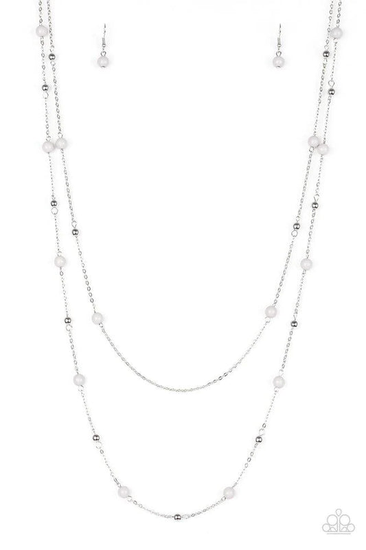 Beach Party Pageant Silver Paparazzi Necklace