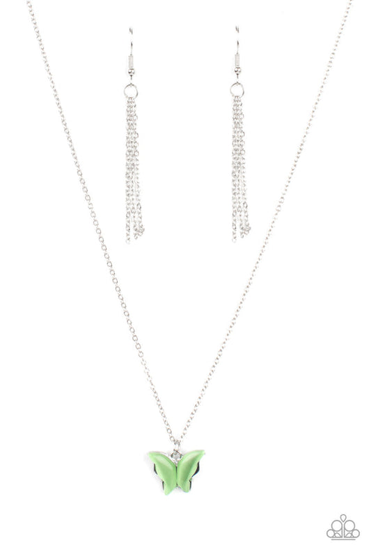Butterfly Prairies Green Paparazzi Necklace