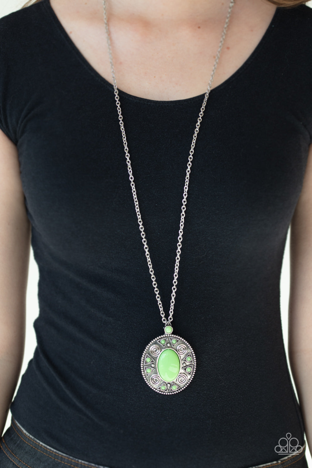 Sunset Sensation - Green Paparazzi Necklace