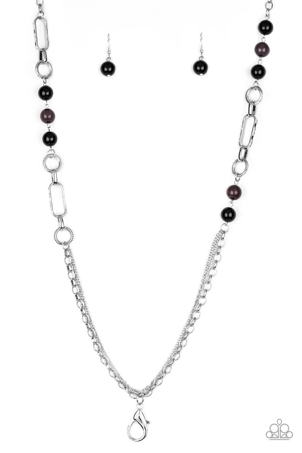 CACHE Me Out - Black Paparazzi Lanyard Necklace