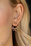 Paparazzi Completely Surrounded Gold Double-Sided Earrings