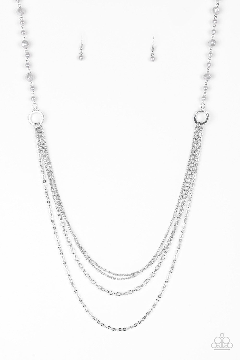 Contemporary Cadence - Silver Paparazzi Necklace