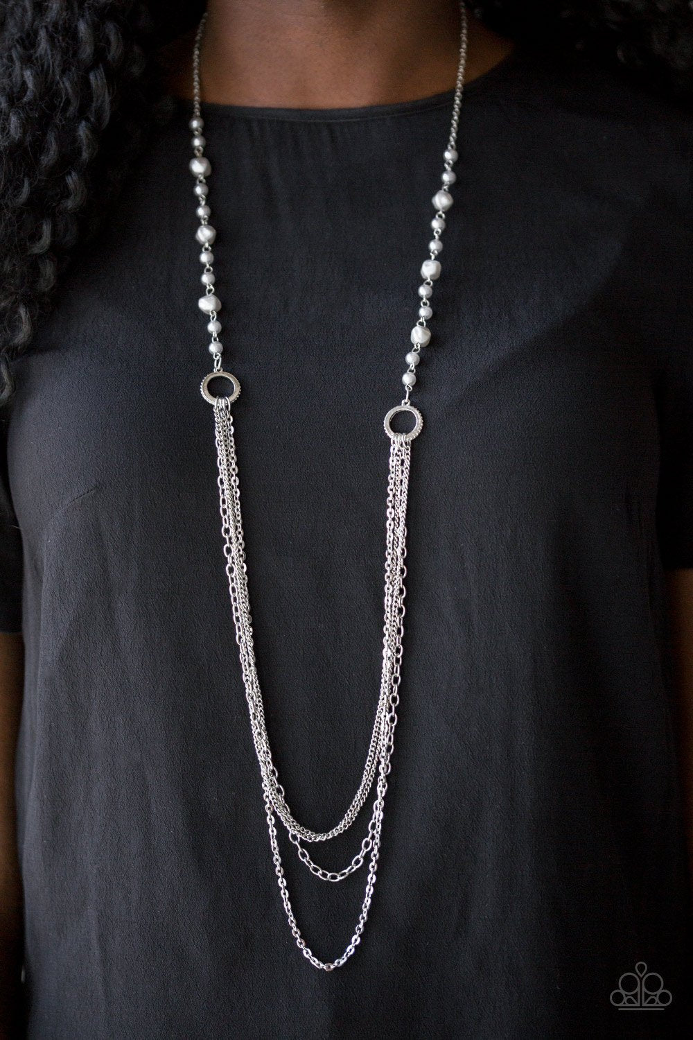 Contemporary Cadence - Silver Paparazzi Necklace
