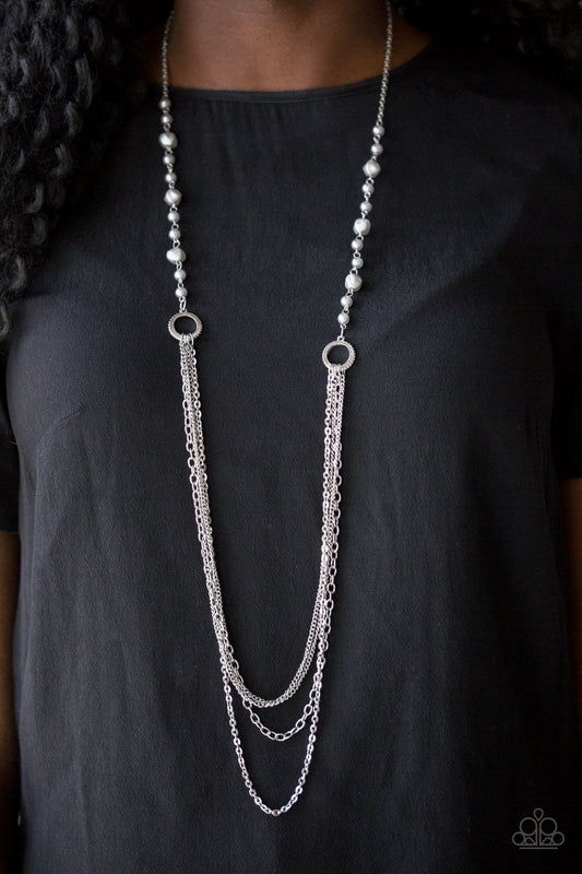Contemporary Cadence - Silver Paparazzi Necklace