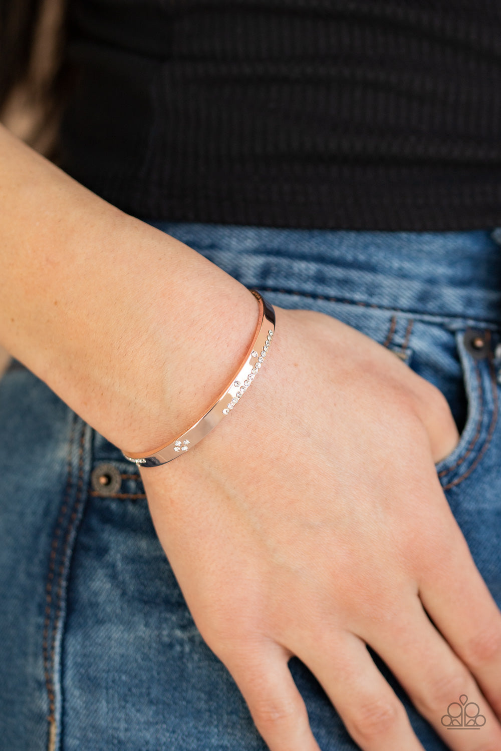 Paparazzi Dainty Dazzle Rose Gold Cuff Bracelet