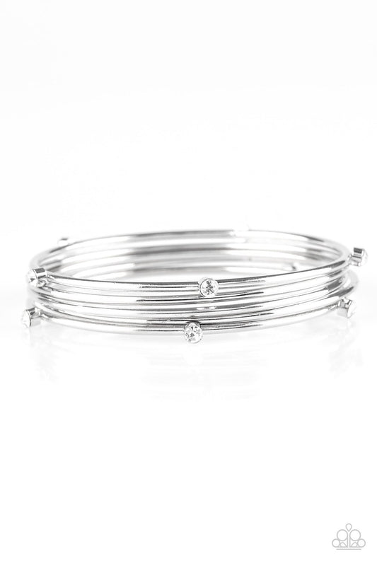 Delicate Decadence - White Paparazzi Bracelet