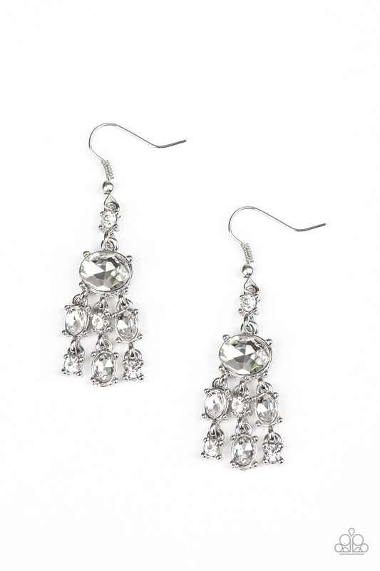 Paparazzi Demurely Divine White Earrings