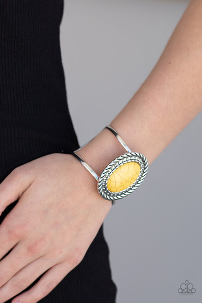 Paparazzi Desert Aura Yellow Cuff Bracelet