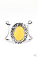 Paparazzi Desert Aura Yellow Cuff Bracelet