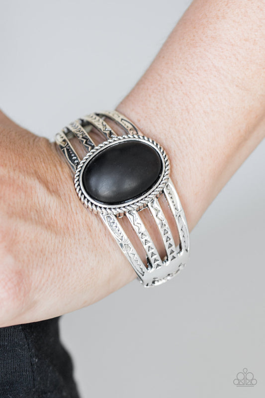 Paparazzi Desert Glyphs Black Cuff Bracelet