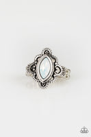 Glass Half-COLORFUL - White Paparazzi Ring