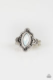 Glass Half-COLORFUL - White Paparazzi Ring