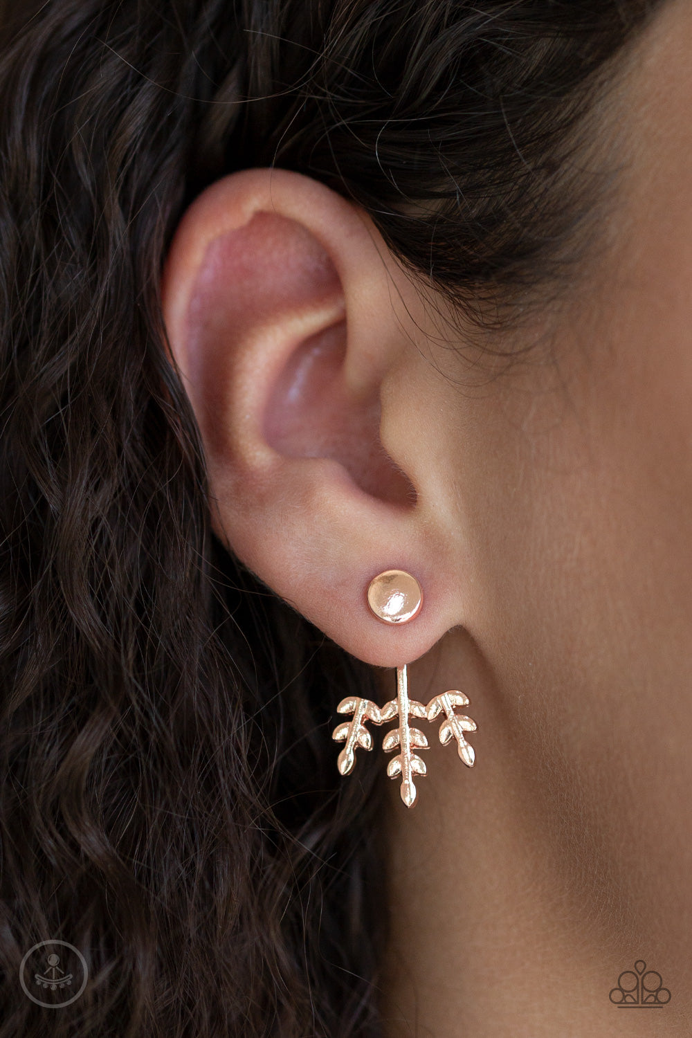 Autumn Shimmer - Rose Gold Paparazzi Double-Sided Earrings