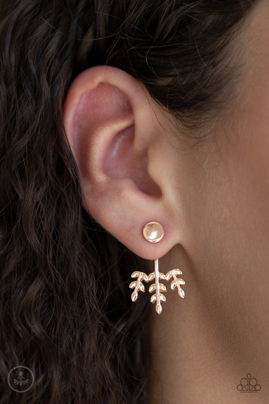 Autumn Shimmer - Rose Gold Paparazzi Double-Sided Earrings