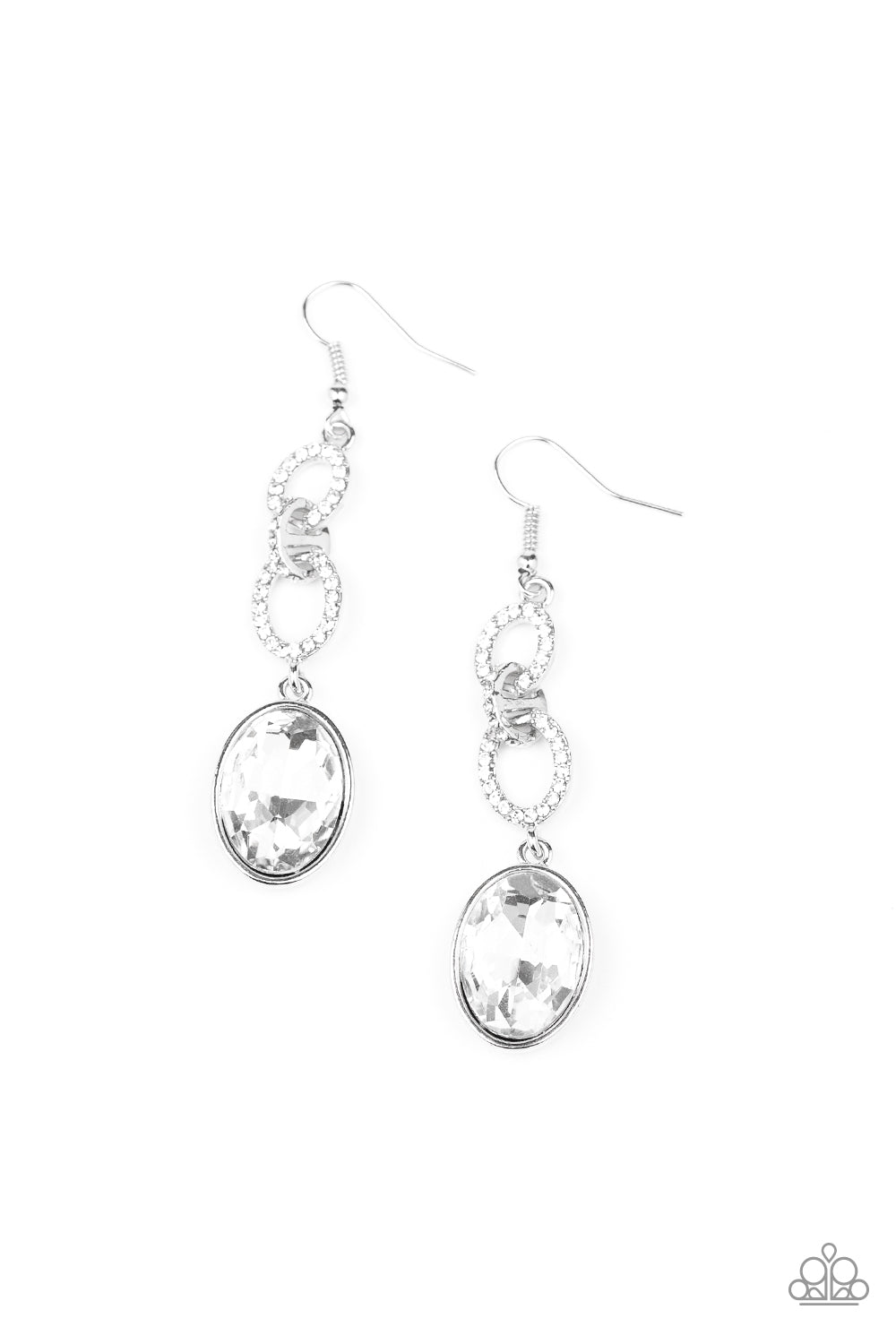 Extra Ice Queen White Paparazzi Earrings