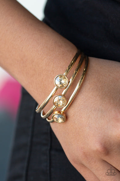 Be All You Can BEDAZZLE - Gold Paparazzi  Bracelet