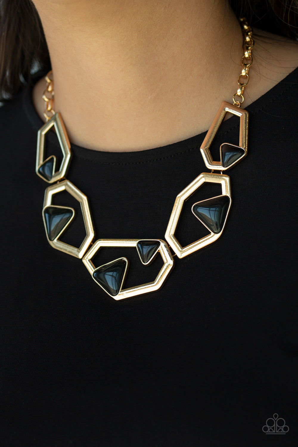 GEO-ing, GEO-ing, Gone - Gold Paparazzi Necklace