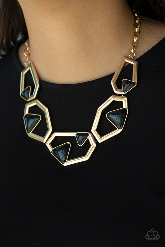 GEO-ing, GEO-ing, Gone - Gold Paparazzi Necklace