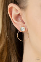Paparazzi Simply Stone Dweller - Dainty Double-Sided Gold Earrings